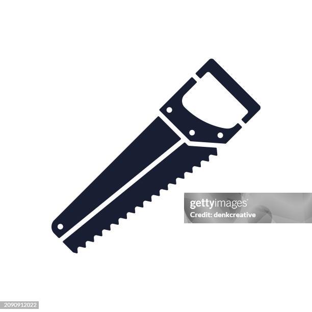 solid vector icon for hand saw - saw blade stock illustrations