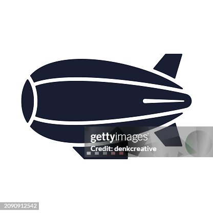 Solid Vector Icon for Zeppelin Solid Vector Icon for Zeppelin
