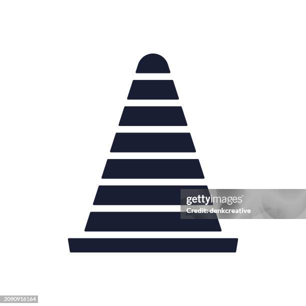 solid vector icon for traffic cone - road construction worker stock illustrations