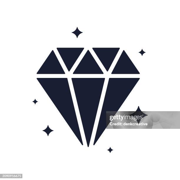 illustrations, cliparts, dessins animés et icônes de icône vectorielle solide pour cadeau de diamant - diamant pierre précieuse