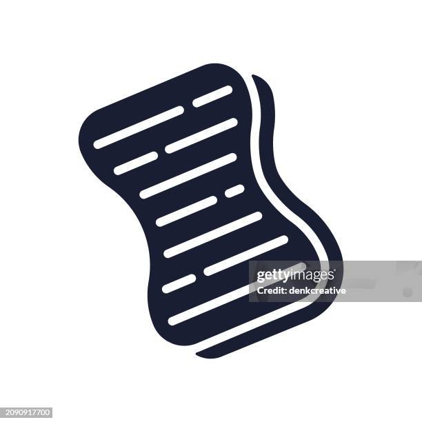 bildbanksillustrationer, clip art samt tecknat material och ikoner med solid vector icon for sponge - rengöringssvamp