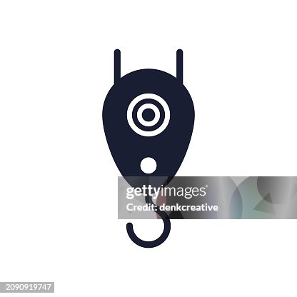 Solid Vector Icon for Crane Hook Solid Vector Icon for Crane Hook