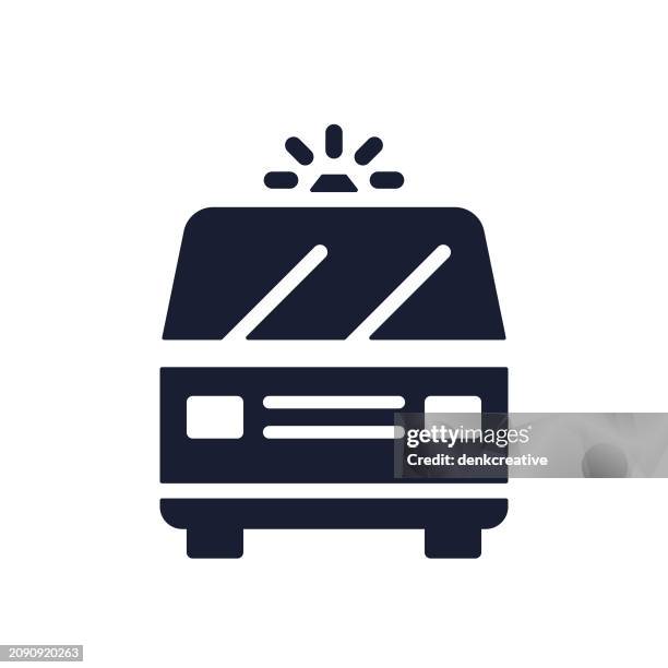 solid vector icon for ambulance - ambulance driving stock illustrations