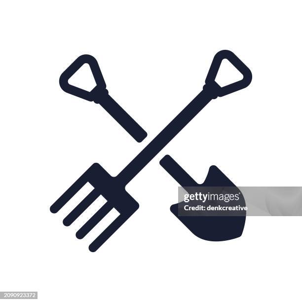 solid vector icon for gardening - spade stock illustrations