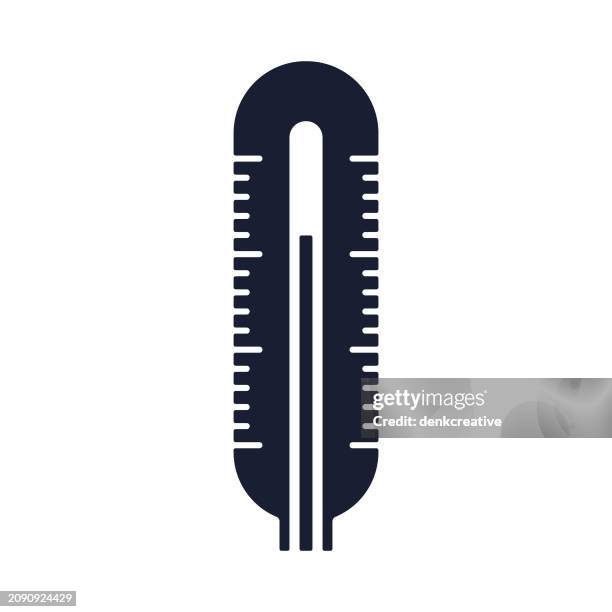 solid vector icon for thermometer - fundraiser thermometer stock illustrations