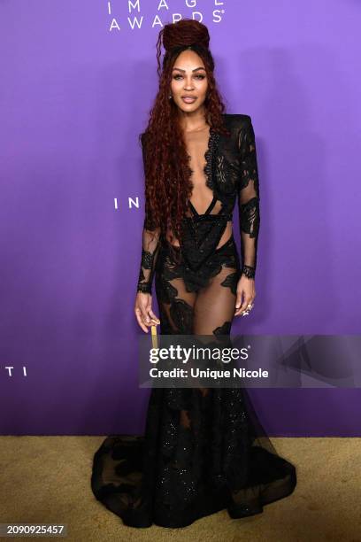 Meagan Good attends the 55th Annual NAACP Awards at Shrine Auditorium and Expo Hall on March 16, 2024 in Los Angeles, California.