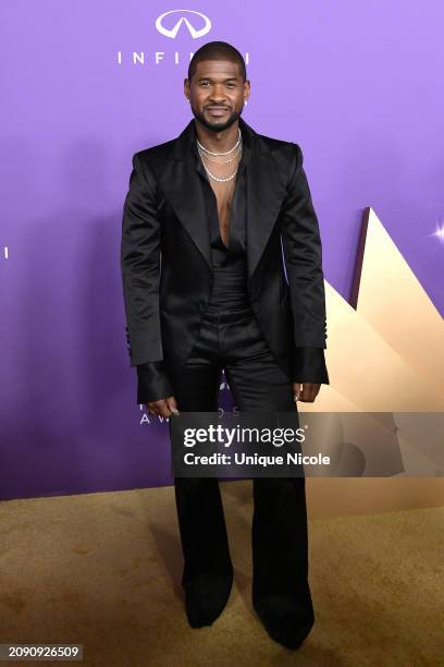 Usher attends the 55th Annual NAACP Awards at Shrine Auditorium and Expo Hall on March 16, 2024 in Los Angeles, California.