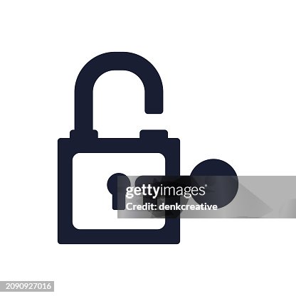 Solid Vector Icon for Lock and Key Solid Vector Icon for Lock and Key
