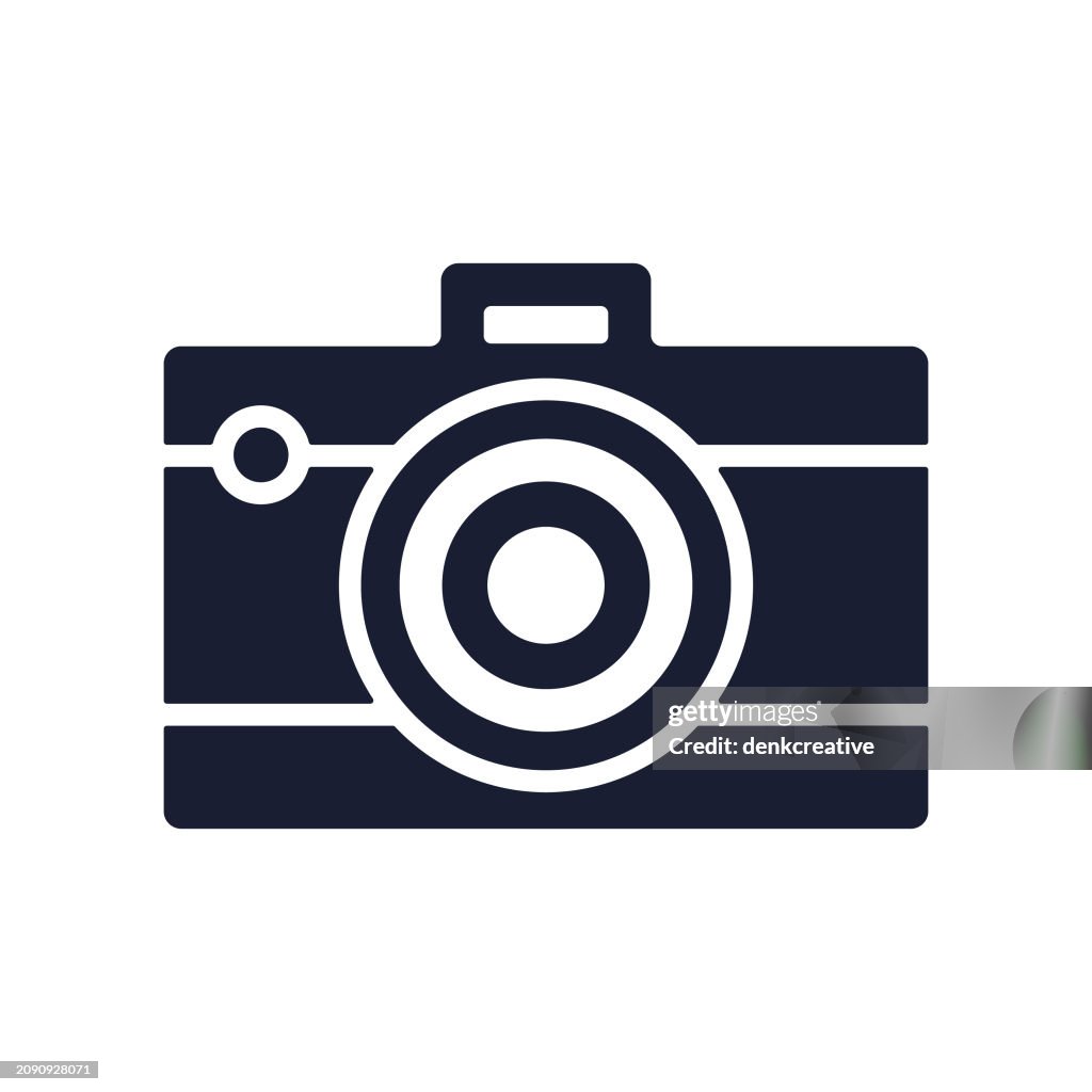Solid Vector Icon for Digital Camera