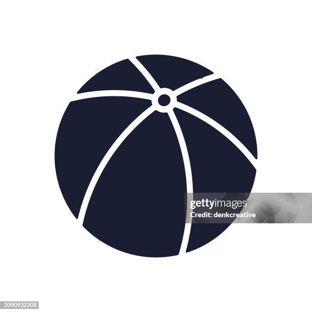 solid vector icon for beach ball - beach ball stock illustrations