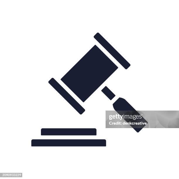 solid vector icon for auction - gavel logo stock illustrations