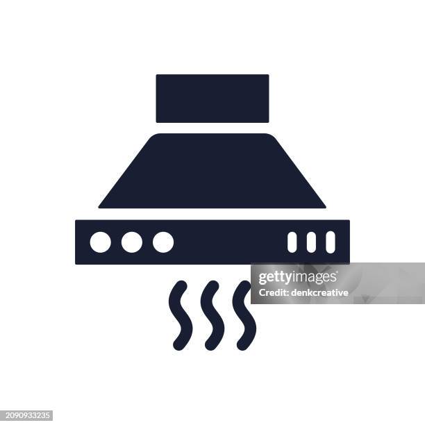 solid vector icon for air conditioning - gas central heating stock illustrations