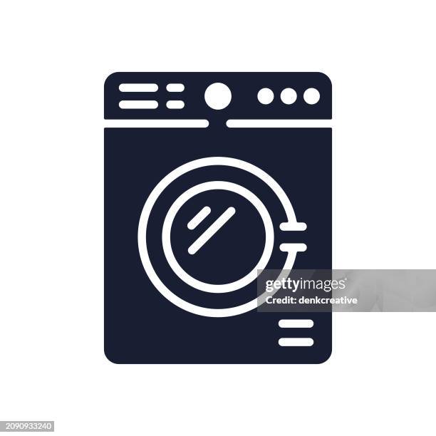 solid vector icon for washing machine - laundry hamper stock illustrations