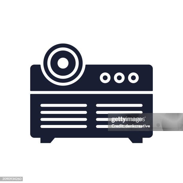 solid vector icon for projector - auditorium seating stock illustrations