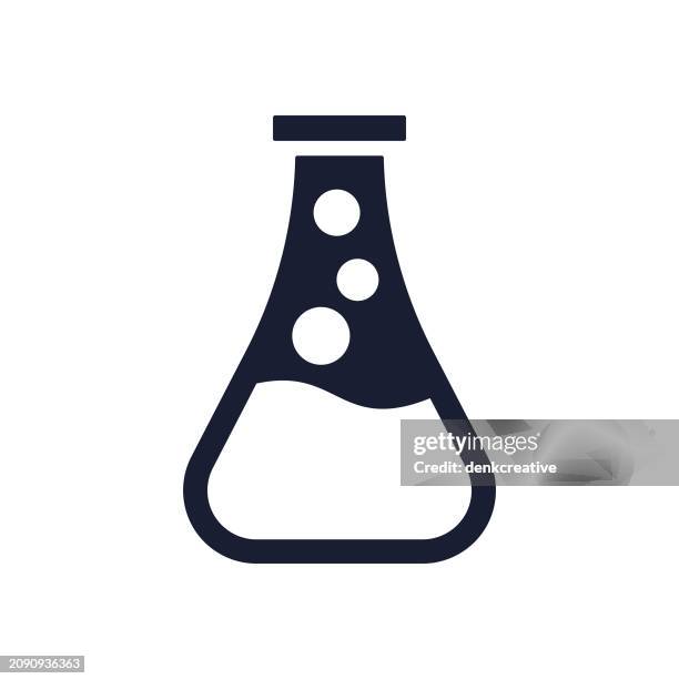 solid vector icon for test tube - chemicals stock illustrations