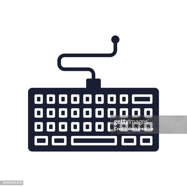 stockillustraties, clipart, cartoons en iconen met solid vector icon for keyboard - keyboard