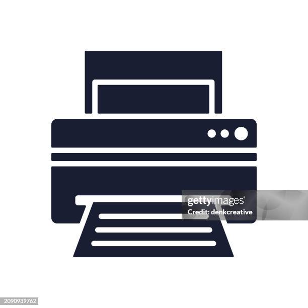 solid vector icon for printer - offset printing machine clip art stock illustrations