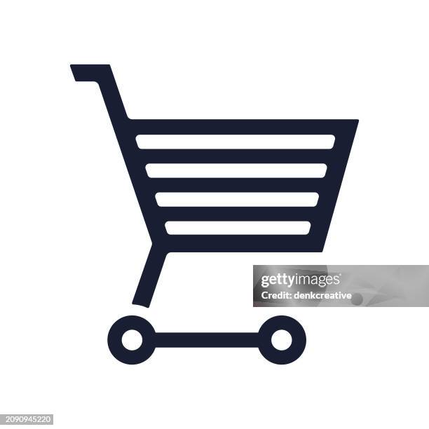 solid vector icon for shopping cart - hard choice stock illustrations