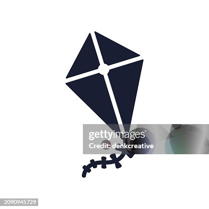 Solid Vector Icon for Kite Tail Solid Vector Icon for Kite Tail