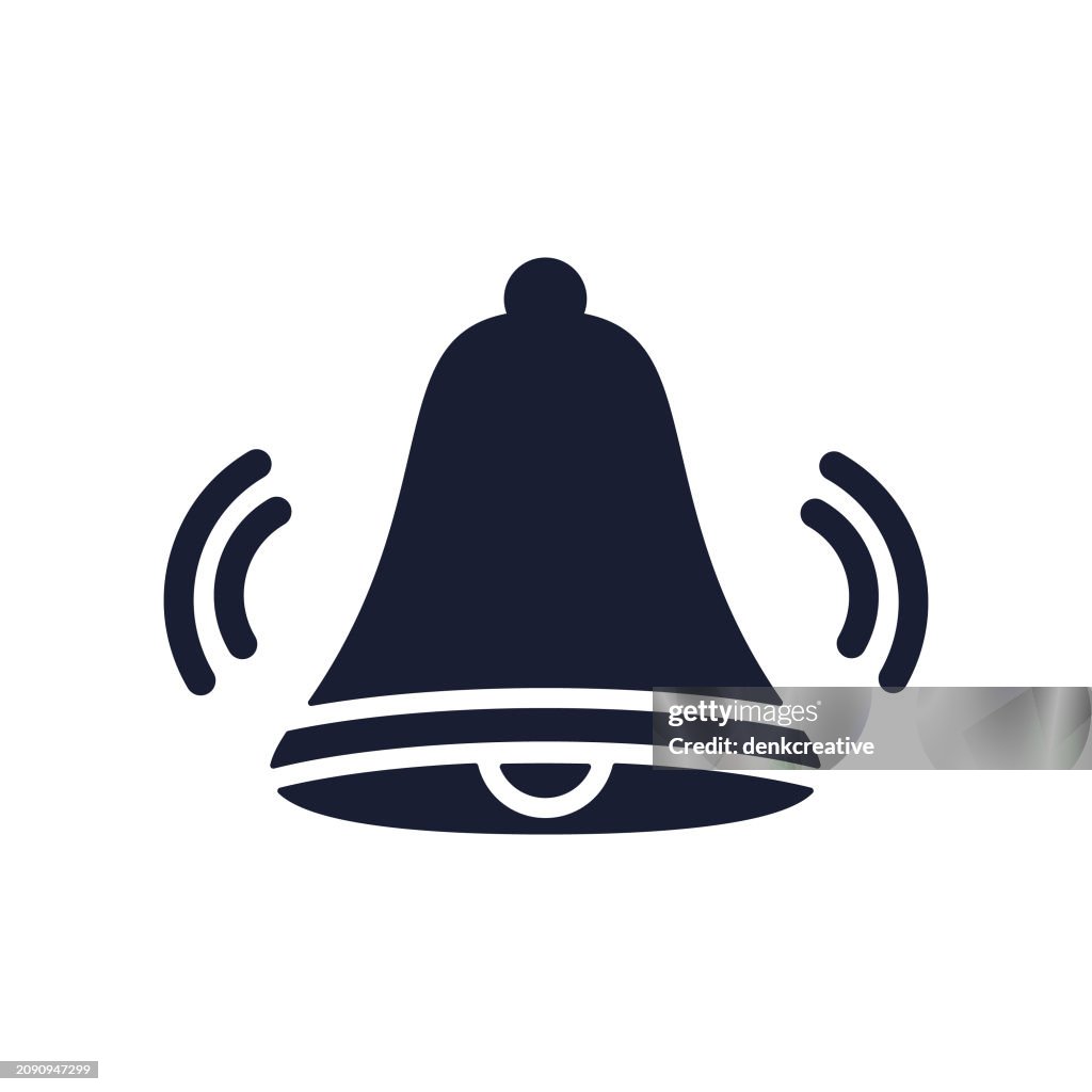 Solid Vector Icon for Alarm Bell