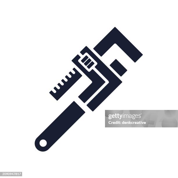 solid vector icon for adjustable spanner - adjustable wrench stock illustrations
