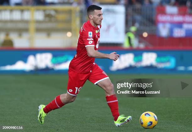 Samuele Birindelli of AC Monza in action during the Serie A TIM match between AC Monza and Cagliari at U-Power Stadium on March 16, 2024 in Monza,...