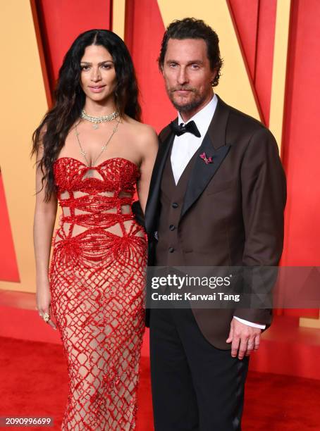 Matthew McConaughey and Camila Alves attend the 2024 Vanity Fair Oscar Party hosted by Radhika Jones at the Wallis Annenberg Center for the...