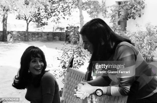 Italian actresses Lucia Bosé and Italian actress Maria Grazia Buccella, Villa Paz, Saelices, Cuenca, Spain, 1967.
