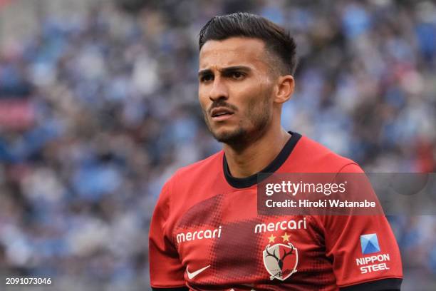 Guilherme parede of Kashima Antlers looks on during the J.LEAGUE MEIJI YASUDA J1 4th Sec. Match between Kashima Antlers and Kawasaki Frontale at...