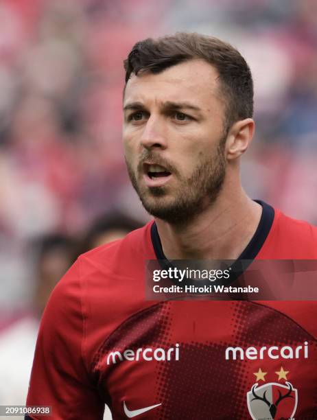 Cavric of Kashima Antlers looks on during the J.LEAGUE MEIJI YASUDA J1 4th Sec. Match between Kashima Antlers and Kawasaki Frontale at Kashima Soccer...