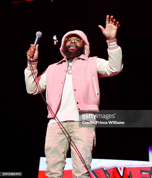 Comedian Chico Bean performs Onstage during "We Them One's Comedy Tour" at State Farm Arena on March 16, 2024 in Atlanta, Georgia.