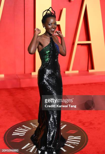 Lupita Nyong'oattends the 2024 Vanity Fair Oscar Party hosted by Radhika Jones at the Wallis Annenberg Center for the Performing Arts on March 10,...