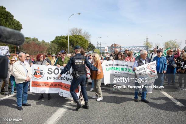Xxx during a demonstration by the residents of Aluche and Campamento, on 17 March, 2024 in Madrid, Spain. The neighborhood associations of Aluche and...