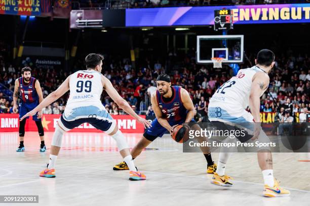 Jabari Parker of FC Barcelona in action during the ACB Liga Endesa, match played between FC Barcelona and Rio Breogan at Palau Blaugrana on March 17,...