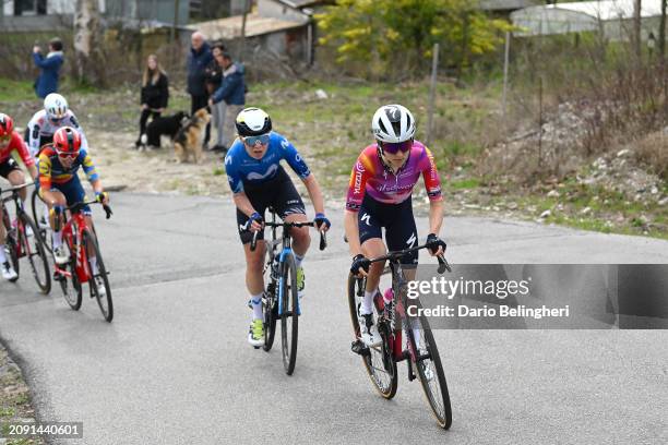 Mareille Meijering of The Netherlands and Movistar Team and Niamh Fisher-Black of New Zealand and Team SD Worx-Protime compete during the 25th Trofeo...