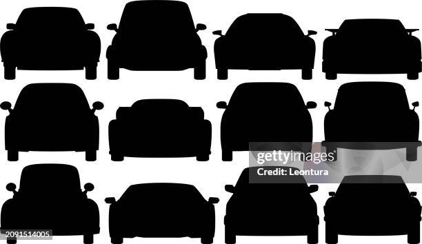 car silhouettes - car silhouette stock illustrations
