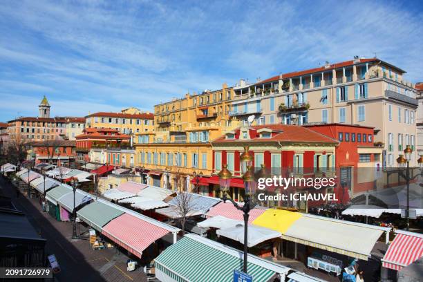 cours saleya nice city france - sicherheitsnetz stock-fotos und bilder