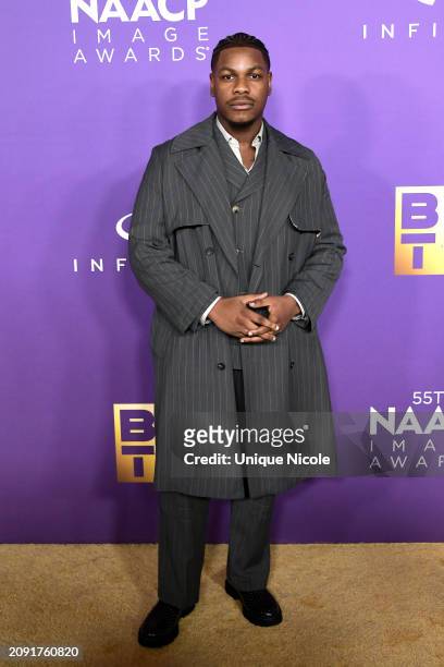 John Boyega attends the 55th Annual NAACP Awards at Shrine Auditorium and Expo Hall on March 16, 2024 in Los Angeles, California.