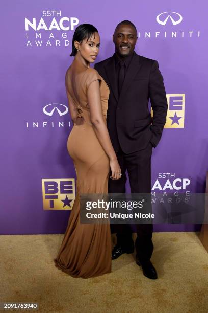 Sabrina Dhowre Elba and Idris Elba attend the 55th NAACP Image Awards at Shrine Auditorium and Expo Hall on March 16, 2024 in Los Angeles, California.