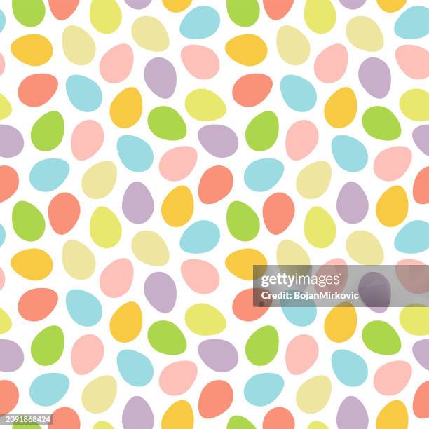 easter eggs seamless pattern. vector - easter pattern stock illustrations