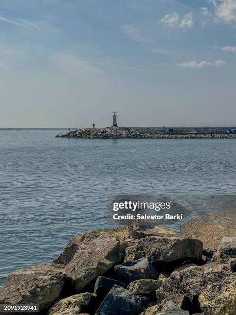 the silivri waterfront on a sunny day - silivri stock pictures, royalty-free photos & images