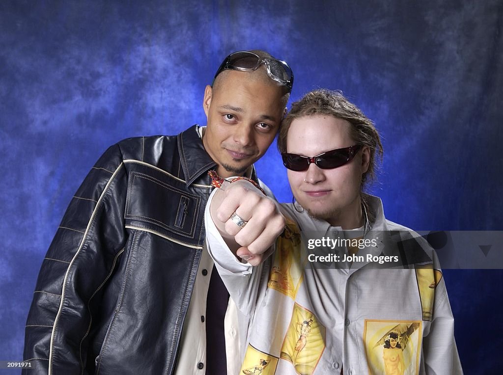 Studio portrait of the Bomfunk MCs at the 2001 MTV Europe Music Awards