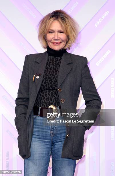 Clémentine Célarié attends Day Three of the Series Mania Festival on March 17, 2024 in Lille, France.