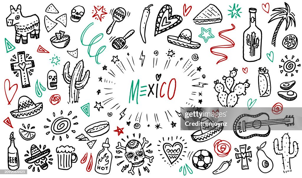 Mexican culture doodles