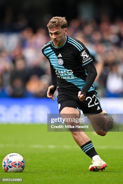Kiernan Dewsbury-Hall of Leicester City in action during the Emirates FA Cup Quarter Final between Chelsea FC and Leicester City at Stamford Bridge...