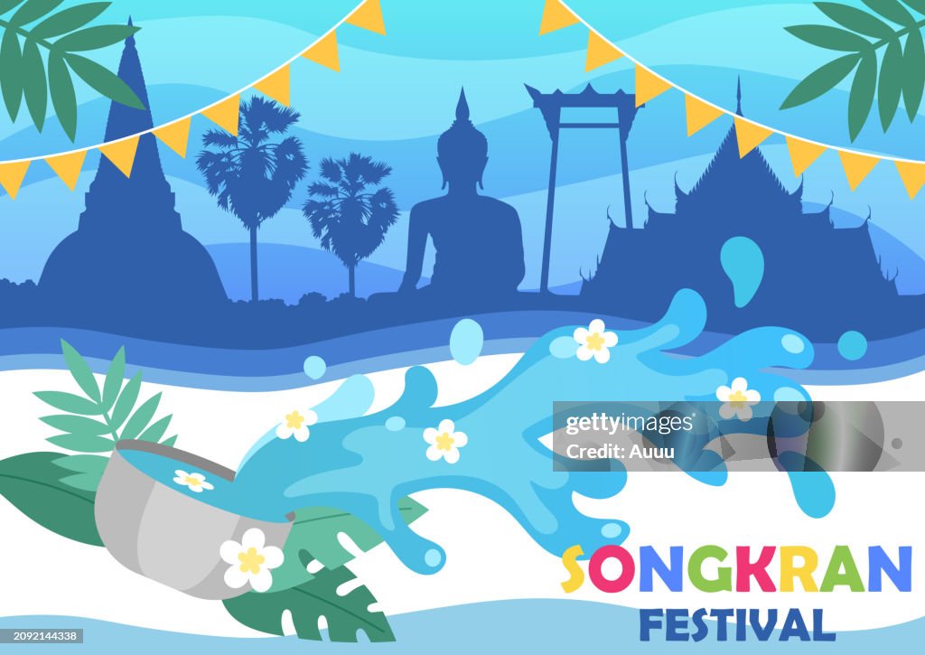 Background of Songkran water festival of Thailand