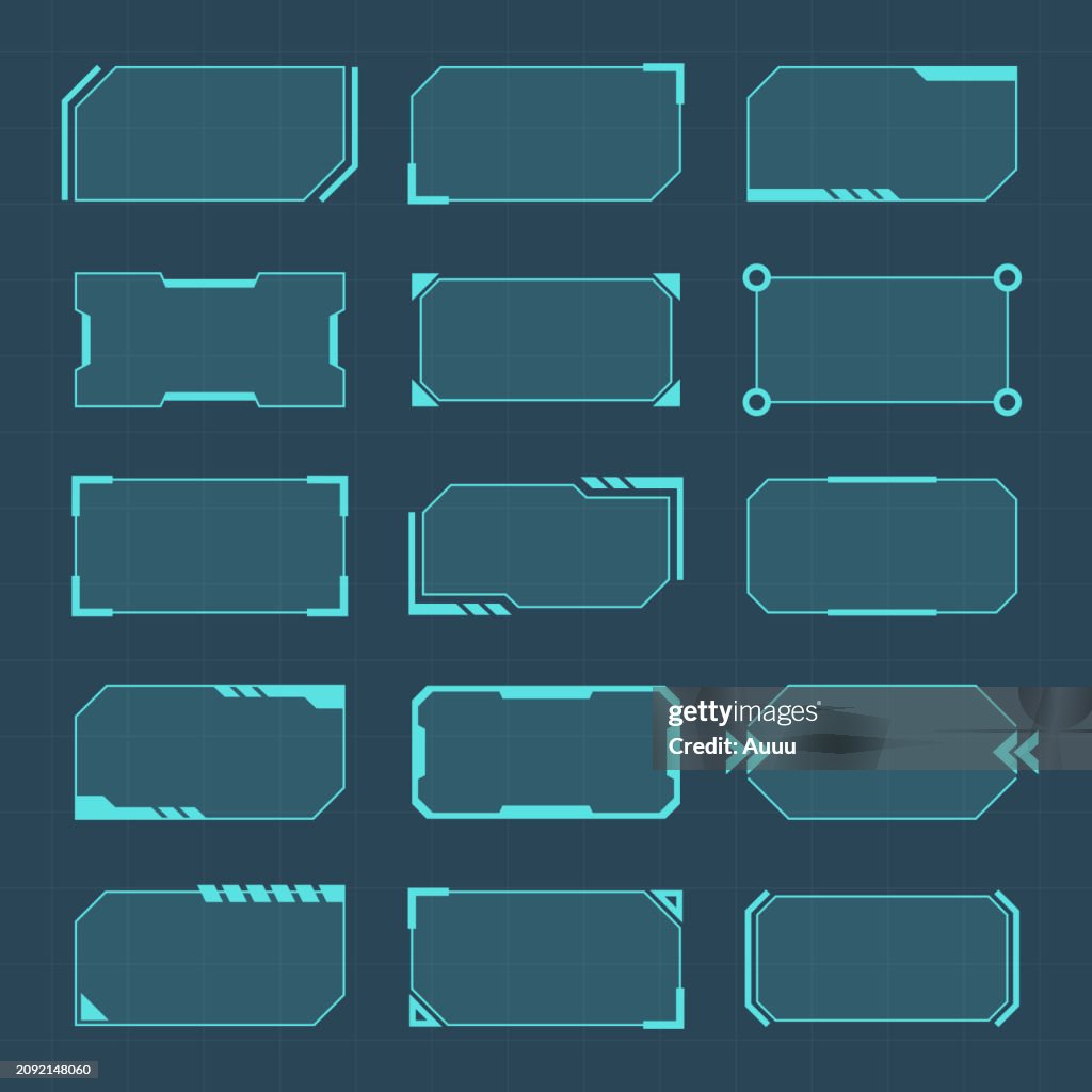 Futuristic hud interface flat clip art design