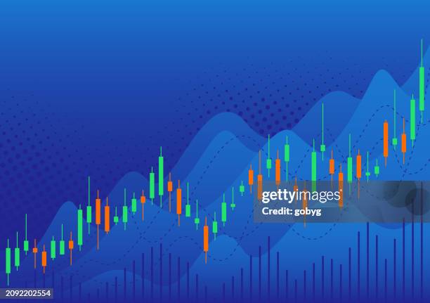 abstract stock chart background - line graph stock illustrations