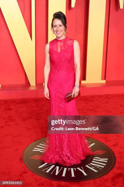 Anne Wojcicki attends 2024 Vanity Fair Oscar Party Hosted by Radhika Jones at Wallis Annenberg Center for the Performing Arts on March 10, 2024 in...