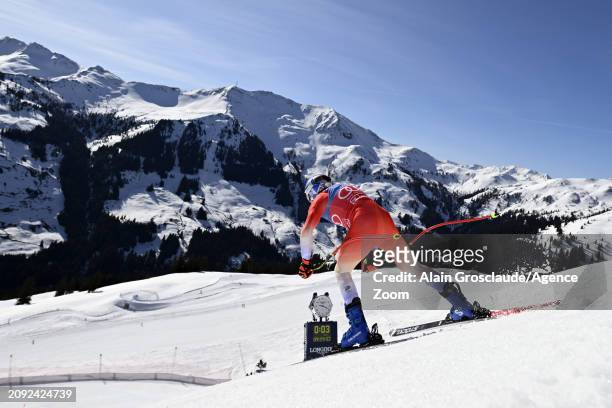 Marco Odermatt of Team Switzerland at the start during the Audi FIS Alpine Ski World Cup Finals Men's and Women's Downhill Training on March 20, 2024...
